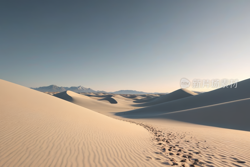 沙漠景色被夷为平地风景