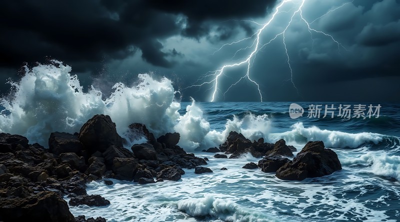 狂风暴雨下的惊涛骇浪