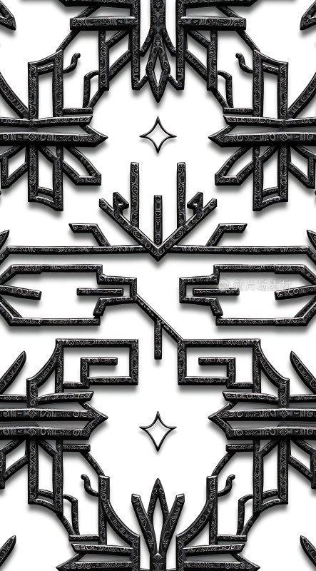 黑色几何图案对称设计