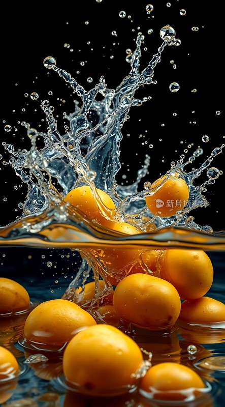 橙子入水溅起的水花