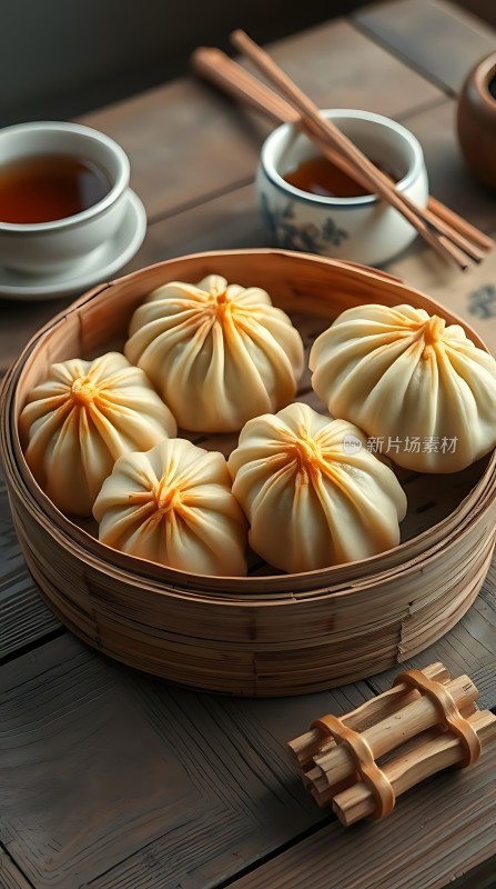 蒸笼里的美味包子