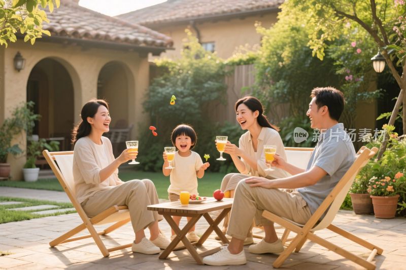 家庭庭院休闲时光