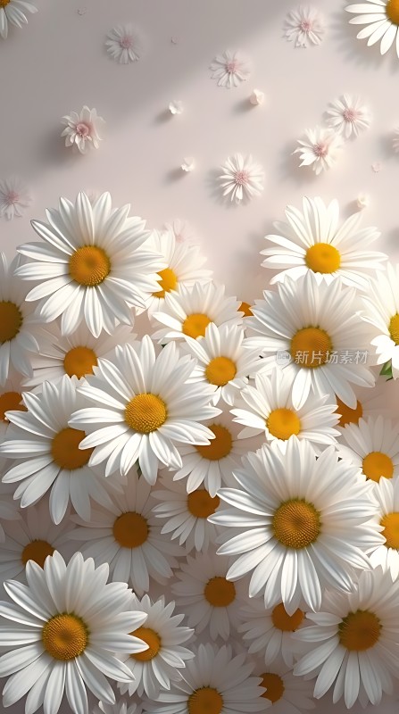 白色雏菊盛开清新自然