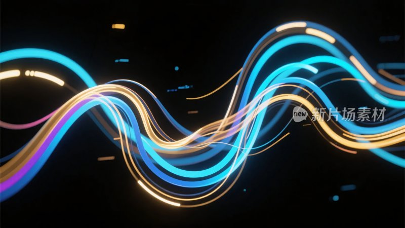动感炫彩霓虹光线波浪