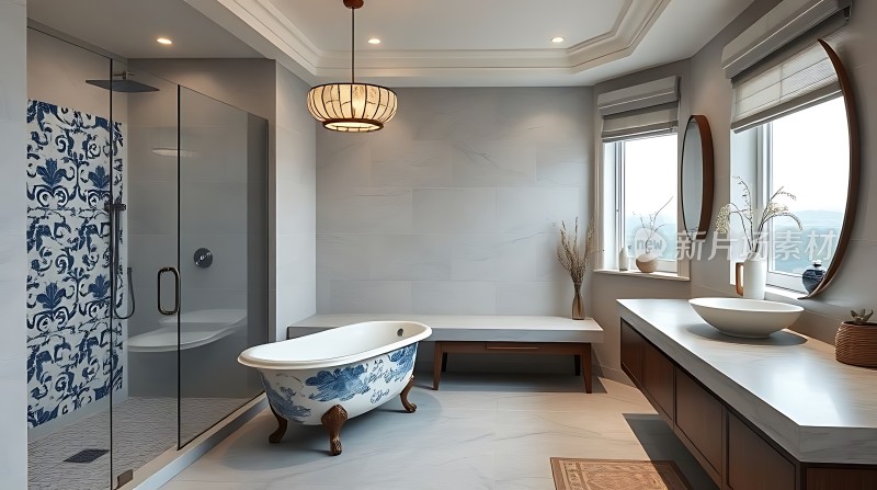 现代浴室设计融合古典元素打造优雅生活空间
