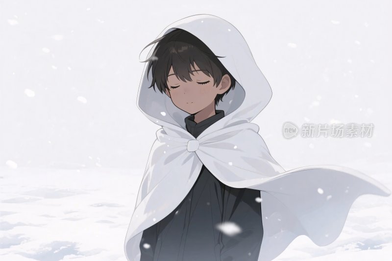 雪中斗篷动漫角色