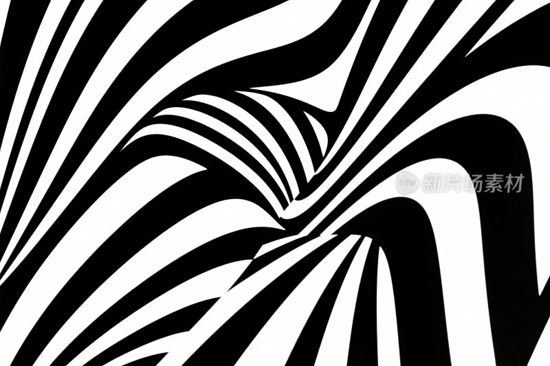 黑白条纹抽象插画