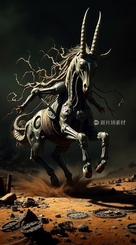 机械战马奔腾沙漠