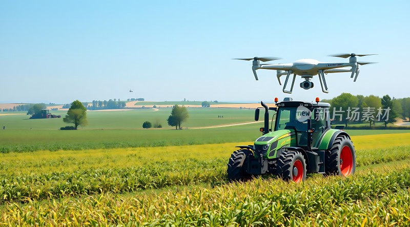 科技助力农业无人机与拖拉机协同作业