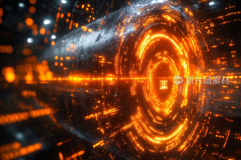 科技感发光环形背景画面
