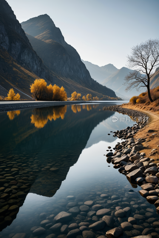 平静的水面高清风景自然风光图片