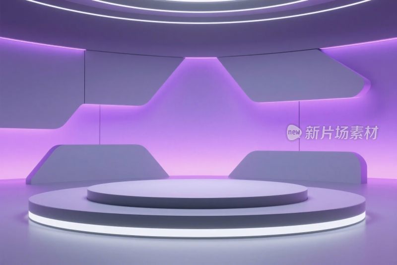 紫色科技风舞台场景