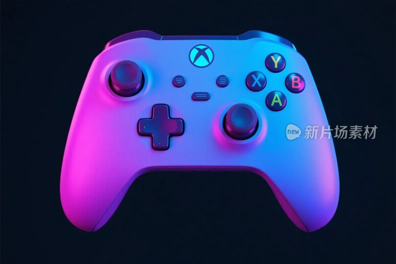 游戏手柄霓虹特效图