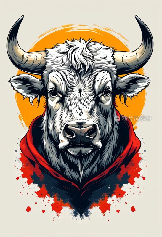 矢量头骨公牛图