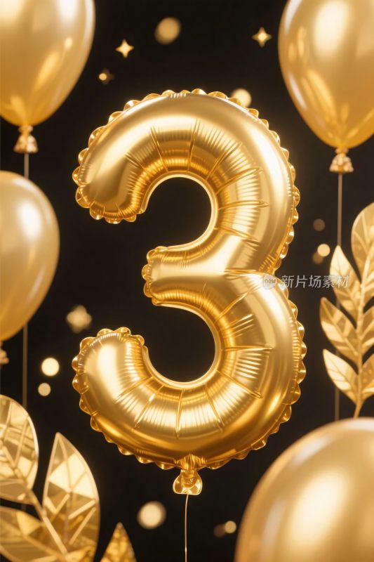 金色数字气球装饰