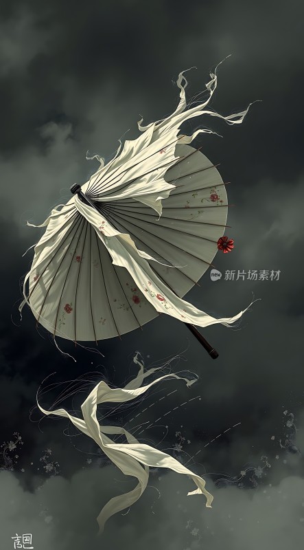 随风飘扬的油纸伞