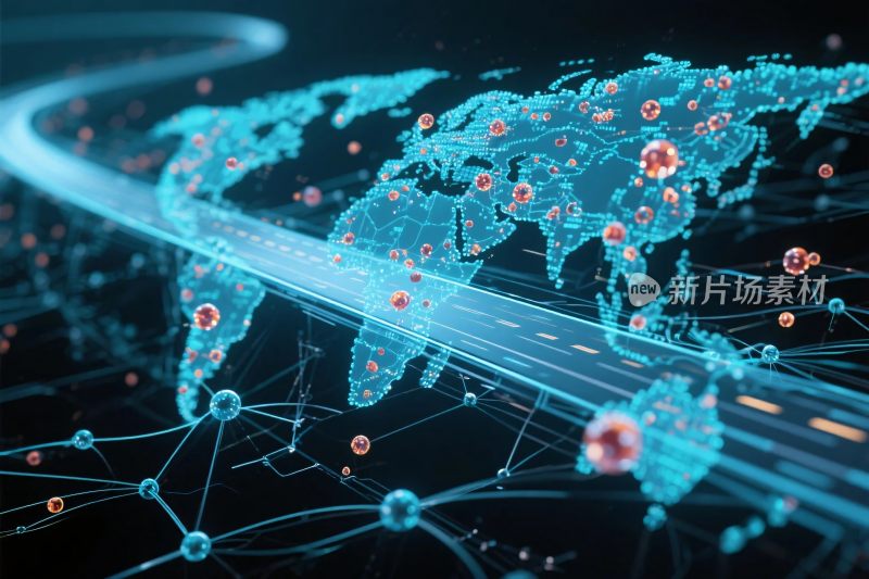 数字化全球网络地图