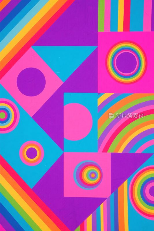 多彩几何图案插画