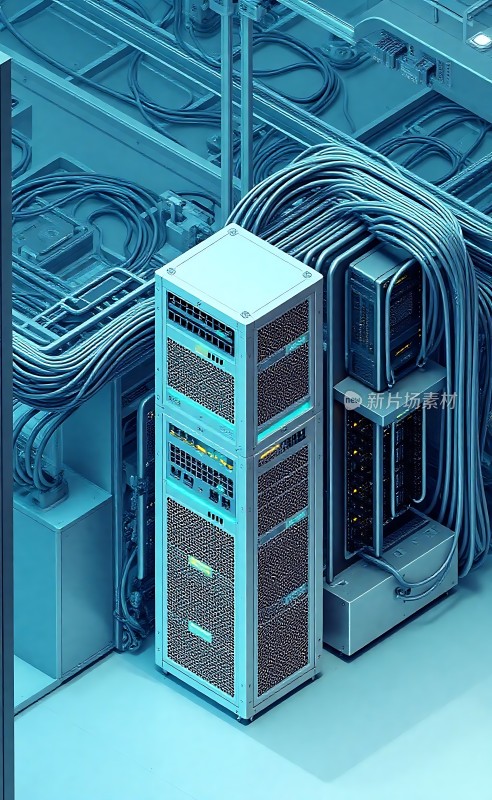 科技感数据中心服务器机柜