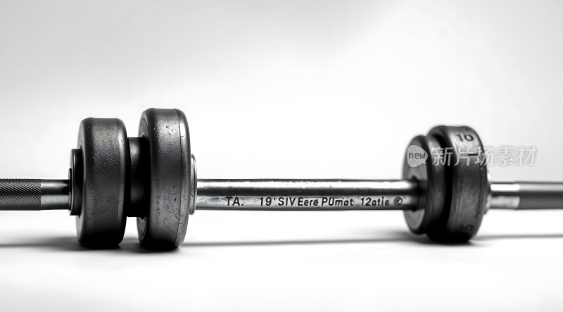健身器材展示哑铃和杠铃的组合