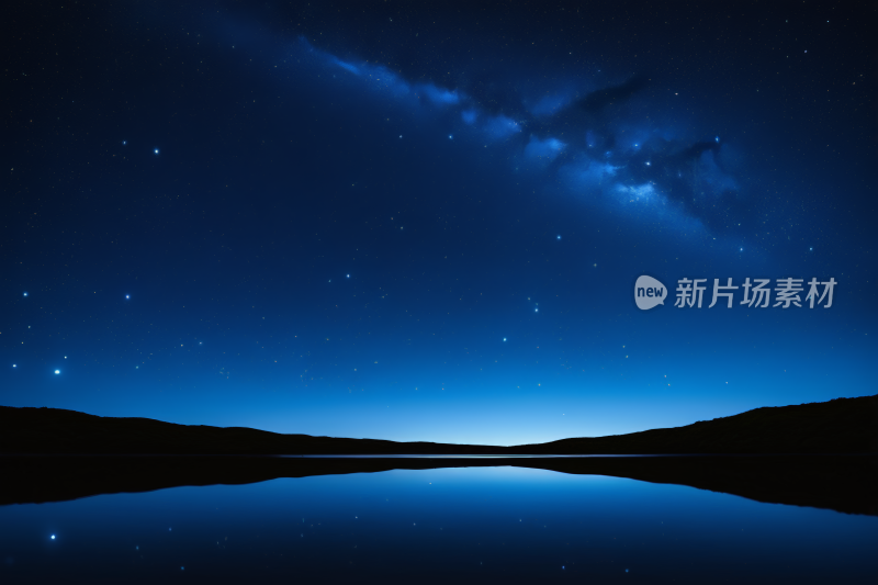 星空夜空湖泊和山高清背景图片