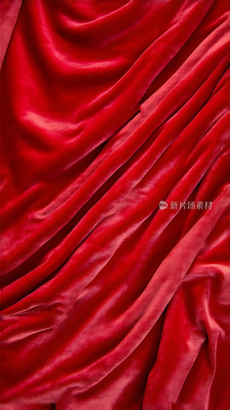 红色天鹅绒布料特写
