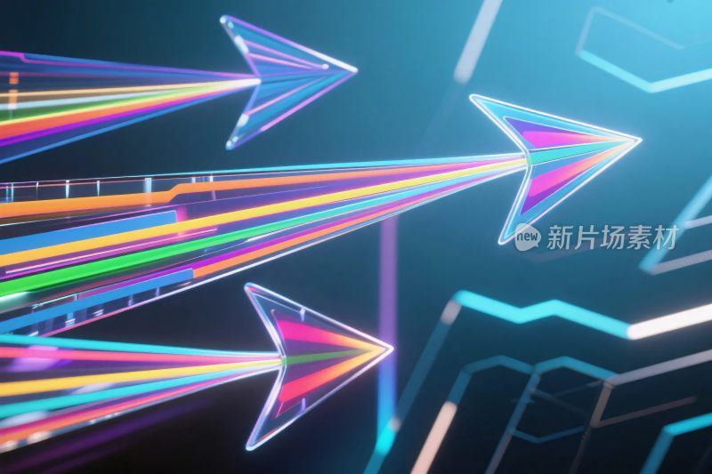 霓虹箭头科技插画