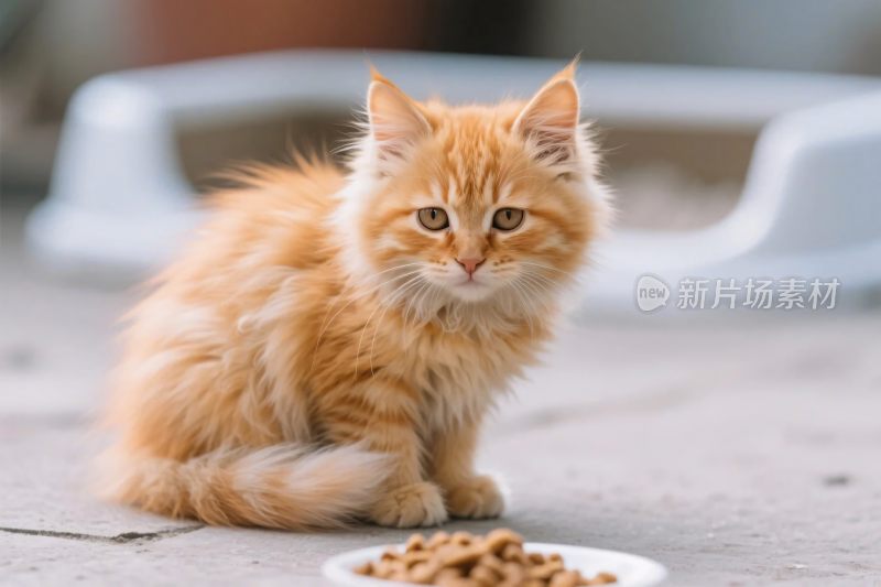 橘猫与猫粮画面