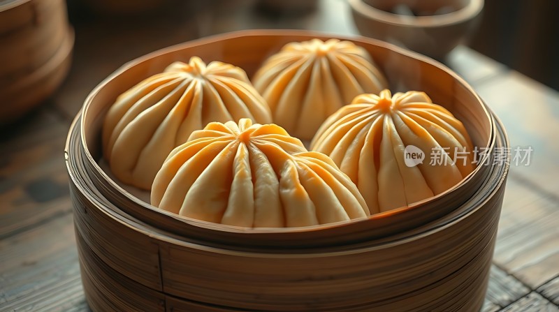 蒸笼里的美味包子