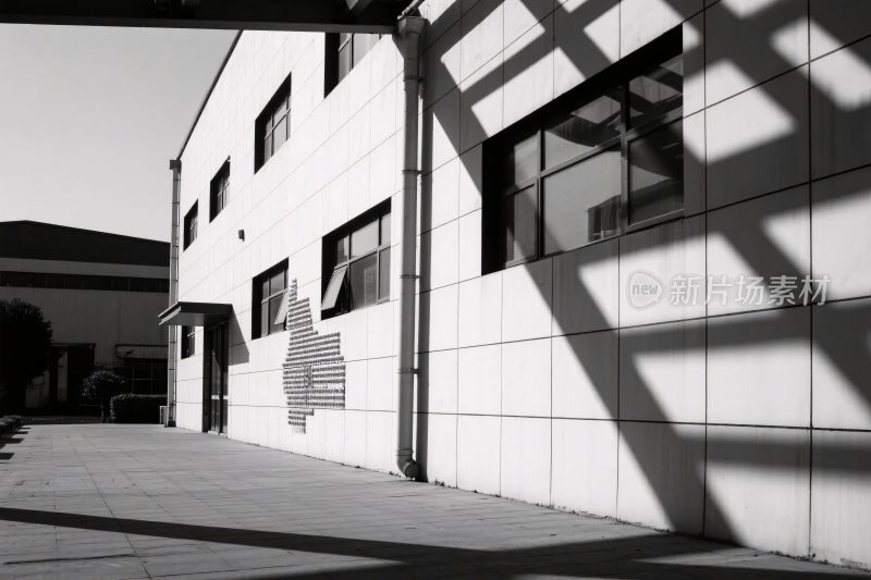 现代建筑黑白摄影