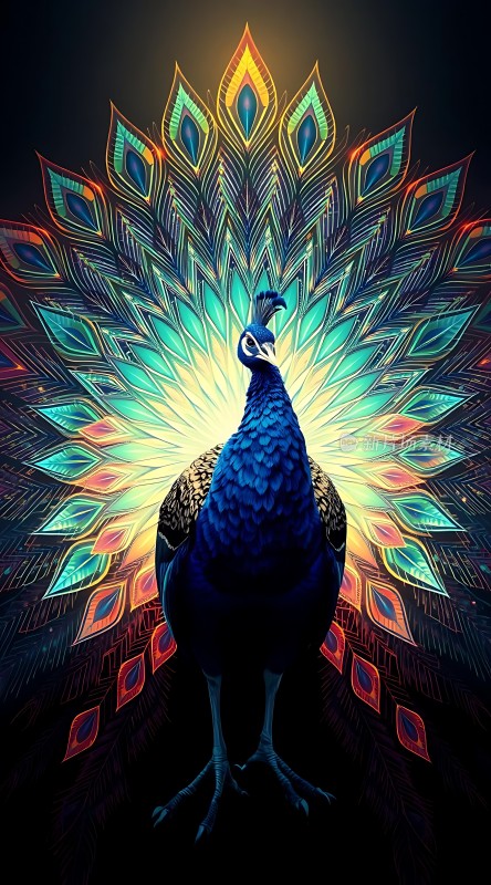 孔雀开屏展华彩