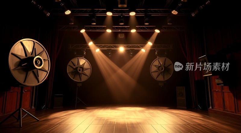 舞台灯光下的音乐表演