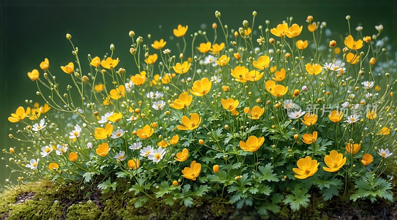 阳光下的黄色小花