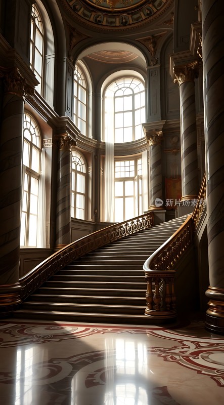 宏伟宫殿中的华丽楼梯