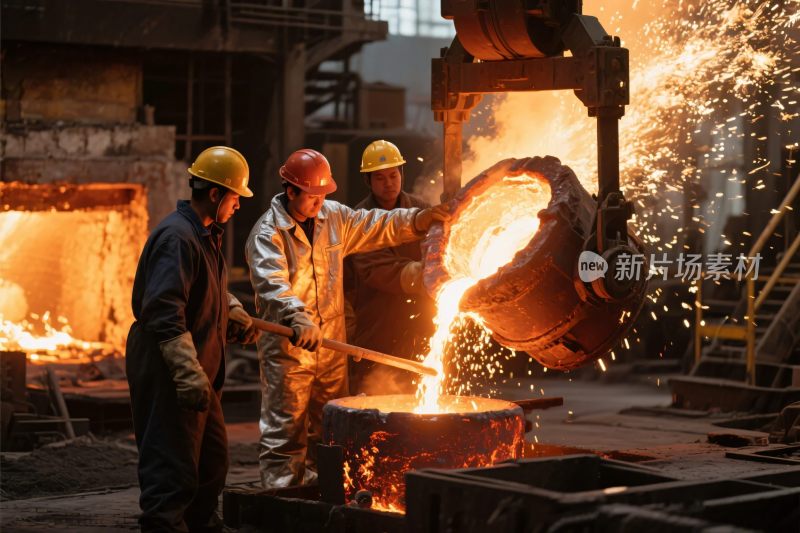 炼钢工人作业场景