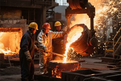 炼钢工人作业场景 炼钢工人作业场景