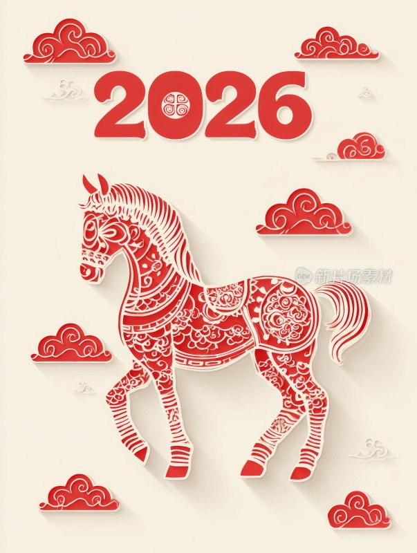 2026中国风生肖马年