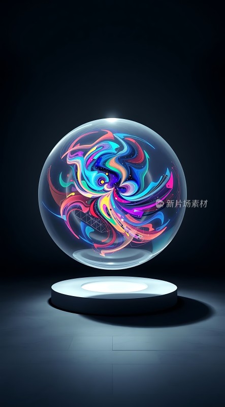 彩色漩涡水晶球