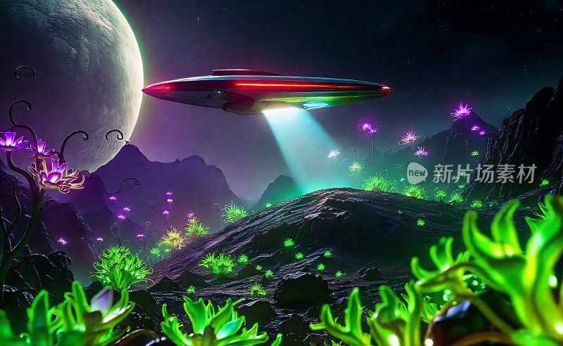 外星飞船降临神秘星球