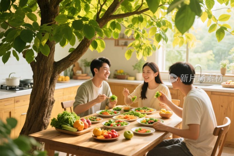 温馨家庭餐桌场景