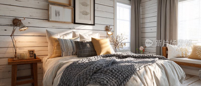 温馨简约风格的卧室室内场景