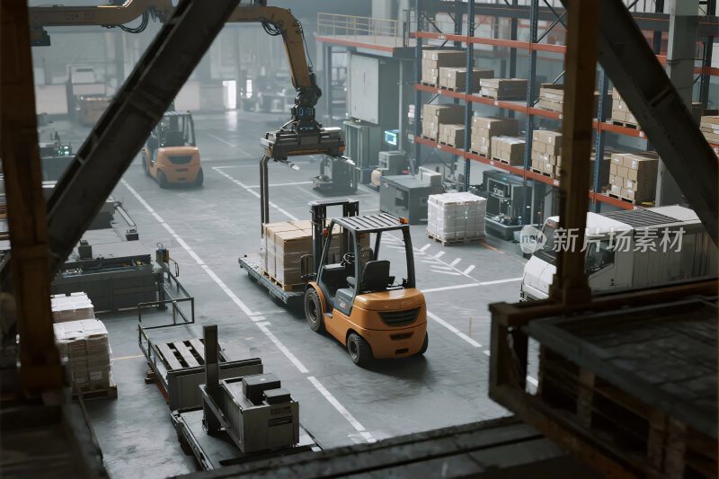 仓储物流作业场景插画