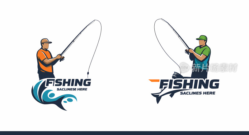钓鱼标志插画