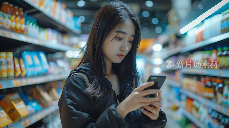 新片场素材 超市购物场景