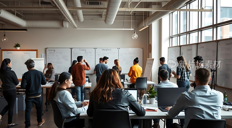 团队协作头脑风暴会议现场