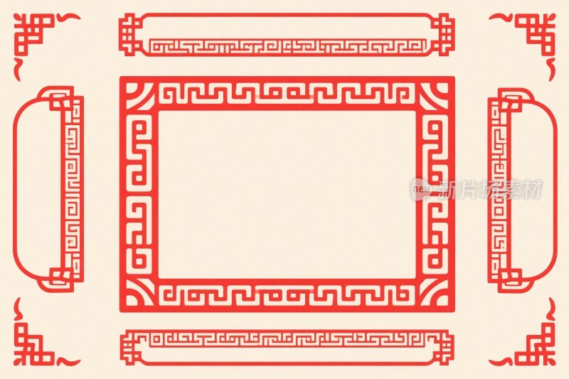 中式传统边框插画