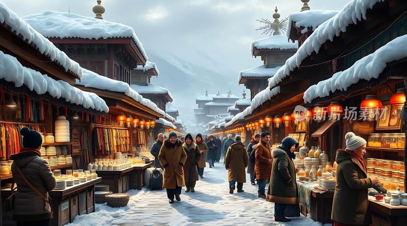 雪域集市冬日里的温暖与繁华