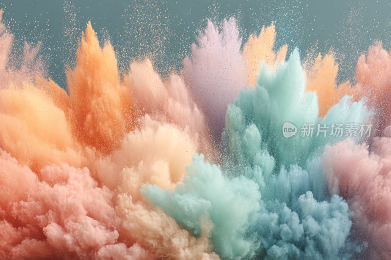 彩色粉末爆炸艺术画面