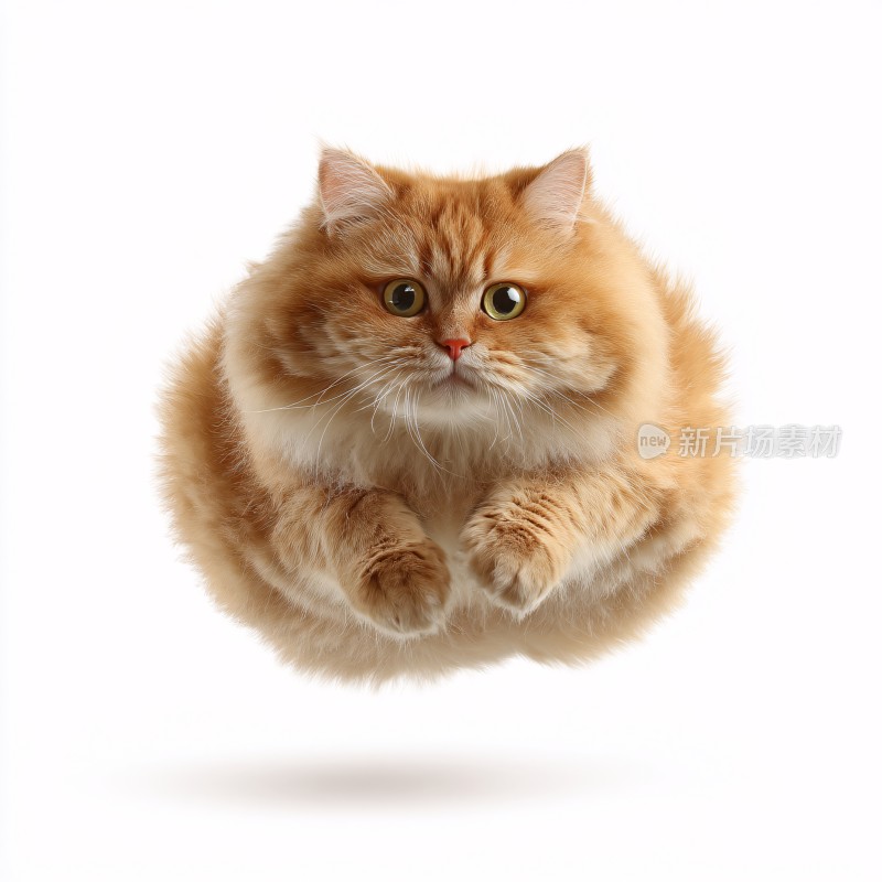悬浮的橘色猫咪