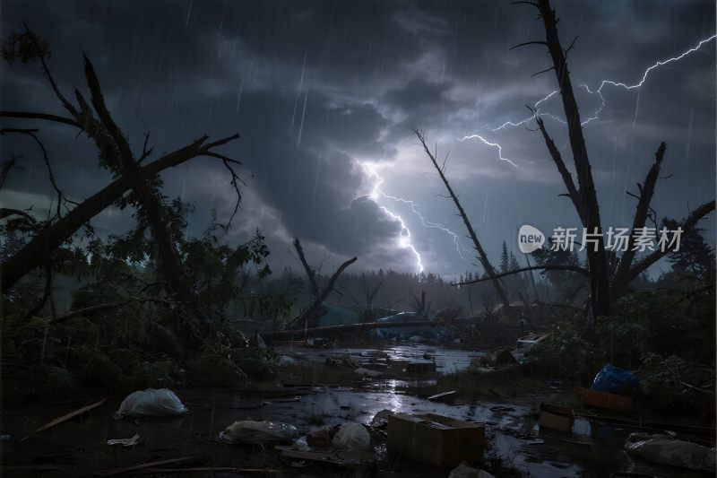 暴风雨灾害场景